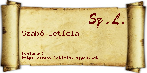 Szabó Letícia névjegykártya